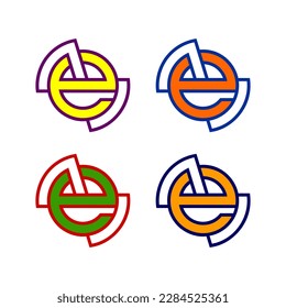 The monogram is the letter M and E. Elegant and outline.