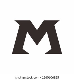 Monogram Letter M Geometric Square Business Company Vector Logo Design