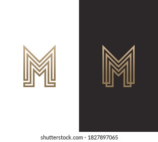 Monogram letter M logo design template