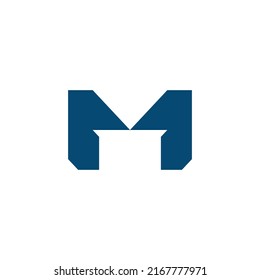 Monogram Letter M Logo Design Minimalist Stock Vector (Royalty Free ...