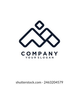 Monograma letra M logo diseño Vector concepto de idea única