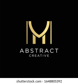 Logotipo De Letra Monograma M Con Contorno De Monograma Negro Delgado. Carta moderna de moda M Ilustración vectorial Diseño . Símbolo geométrico universal