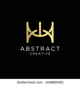 Monogram Letter M Logo Luxury mit dünner Schwarz Monogram Outline Contour. Moderne, trendige Letter M Design Vektorillustration Illustration . Universelles geometrisches Symbol
