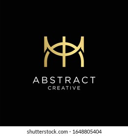Monogram Letter M Logo Luxury mit dünner Schwarz Monogram Outline Contour. Moderne, trendige Letter M Design Vektorillustration Illustration . Universelles geometrisches Symbol
