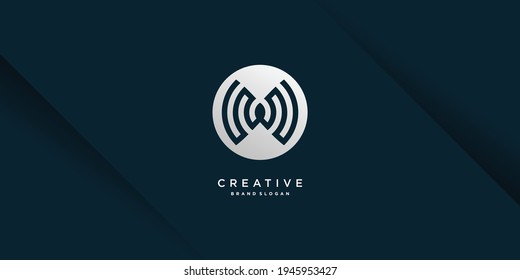 Monogram letter M logo with modern cool creative concept for initial or company Part 1