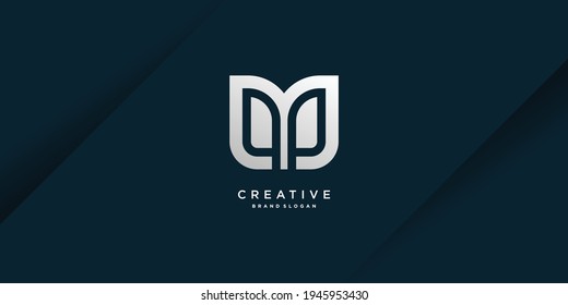 Logotipo de letra monograma M con moderno concepto creativo fresco para la parte inicial o la empresa Parte 8