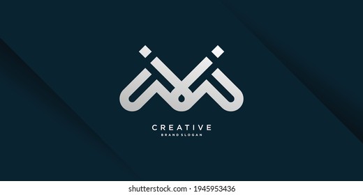 Logotipo de letra monograma M con moderno concepto creativo fresco para la parte inicial o la empresa Parte 5