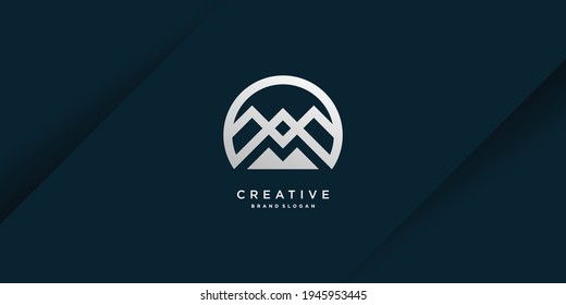 Monogram Letter M Logo mit modernem coolem Kreativkonzept für Erstaufnahme oder Firma Teil 9