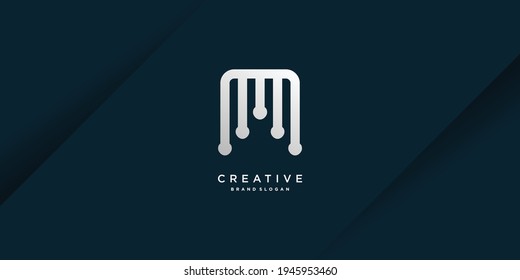 Monogram letter M logo with modern cool creative concept for initial or company Part 19