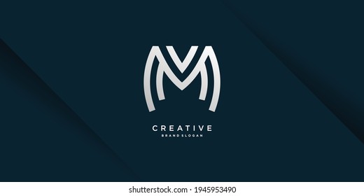 Logotipo de letra monograma M con moderno concepto creativo fresco para la parte inicial o la empresa Parte 11