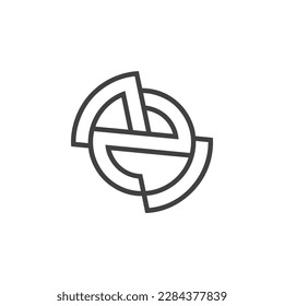 The monogram is the letter M and N. Elegant and outline.