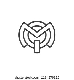 The monogram is the letter M and Q. Elegant and outline.