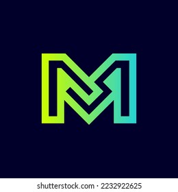 The monogram is the letter M and S. Elegant and outline.