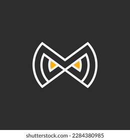 Das Monogramm ist der Buchstabe M und W. Elegant und Umriss.
