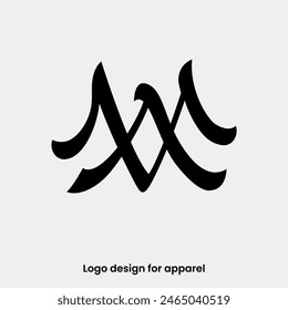 Diseño del logotipo de la letra del monograma MA. logotipo de la letra MA para las marcas de la ropa. Diseño de logotipo de MA o AM para la marca Apparel. Plantilla de diseño de logotipo de ropa de letra AM.