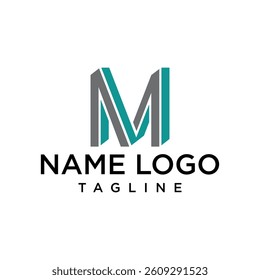 monogram at letter MM modern logo