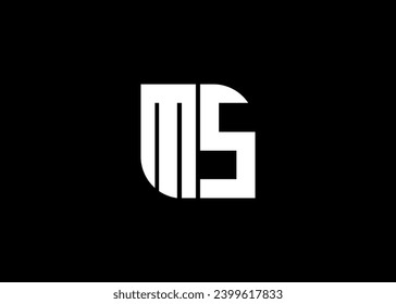 Plantilla vectorial de diseño de logotipo MS de letra monograma.