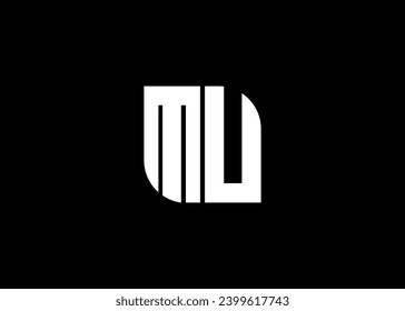 Monograma Carta MU Modelo de vector de diseño