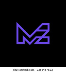 logotipo de diseño MZ de letra monográfica
