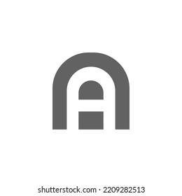 The monogram is the letter A and N. Elegant and outline.