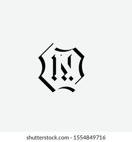 monogram of letter N with line art style for logo-symbol