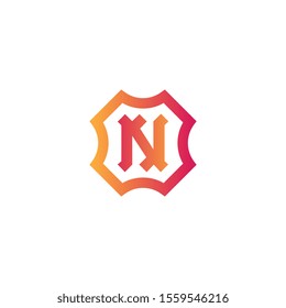 monogram of letter N with line art style for logo-symbol