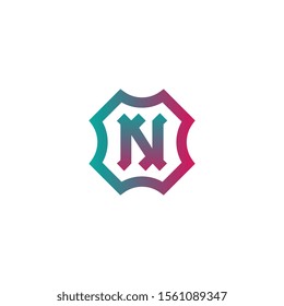 monogram of letter N with line art style for logo-symbol