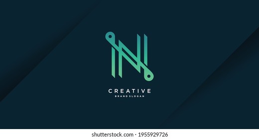Monogram letter N logo with creative modern concept and gradient style part 5