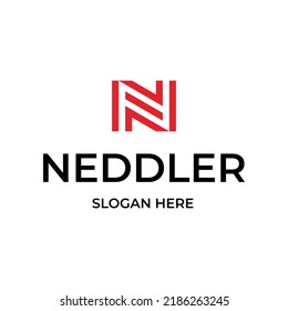 monogram letter N logo design