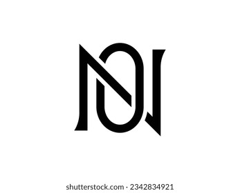 monogram letter N O logo design