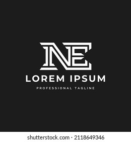 Monogram Letter NE Logo Template Design