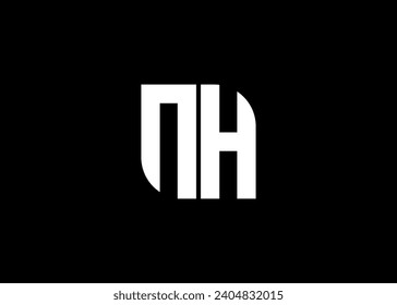 Monogram Letter NH Logo Design vector template.