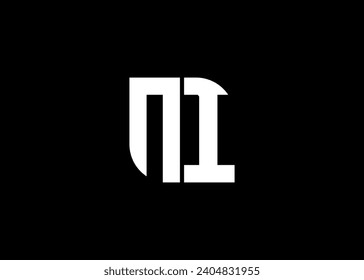 Monogram Letter NI Logo Design vector template.