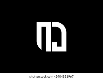 Monogram Letter NJ Logo Design vector template.