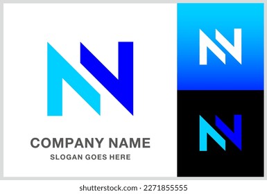 Monogram Letter NN Business Company Stock Vector Logo Design Template	