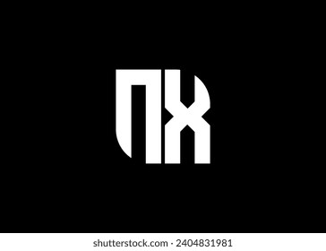 Monogram Letter NX Logo Design vector template.