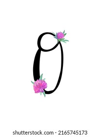 Monogram Letter O with Pretty clover flowers