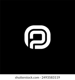 Monogram letter OP or PO with minimalist line concept logo vector