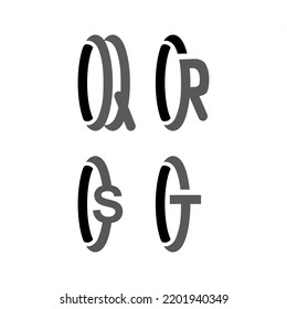 The monogram are the letter of O-Q OR OS and OT. Elegant and outline.