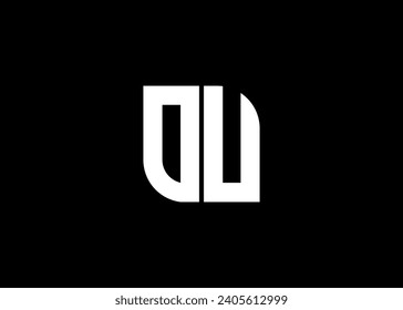 Monogram Letter OU Logo Design vector template