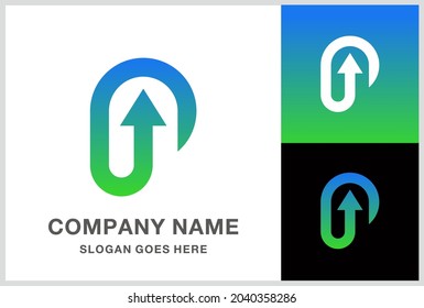 Monogram Letter P Arrow Business Company Stock Vector Logo Design