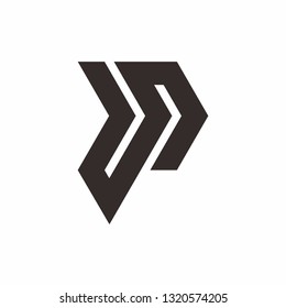 Monogram Letter P Business Company Vector Logo Design
