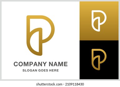 Monogram Letter P Business Company Vector Logo Design