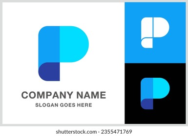 Monogram Letter P Circle Business Company Stock Vector Logo Design Template