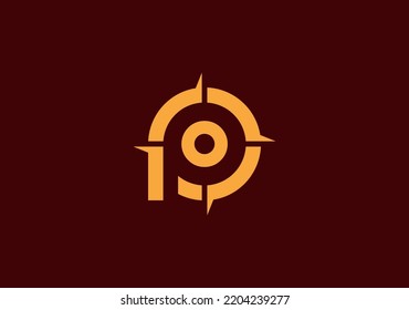 monogram letter P with compas logo symbol