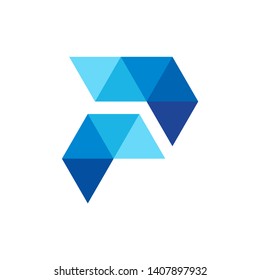 Monogram Letter P Geometric Triangle Business Company Vector Logo Design