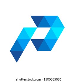 Monogram Letter P Geometric Triangle Business Company Vector Logo Design