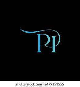 Monogram letter P and I or H for beauty spa business