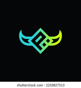 The monogram is the letter P and hornet. Elegant and outline.