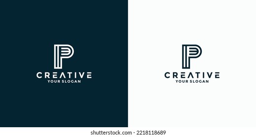 monogram letter P logo design for company identity